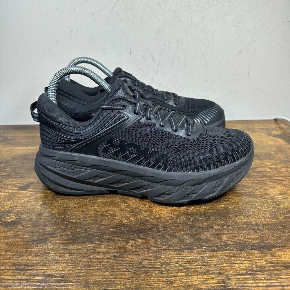 Hoka One One Bondi 7 Running Sneakers Triple Black Women's Size 7